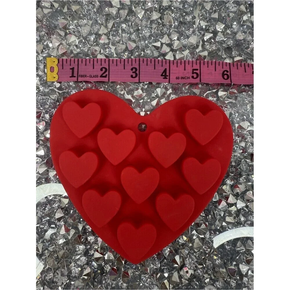 Silicone heart ice molds Red Heart Silicone Mold - 10 Heart Cavities